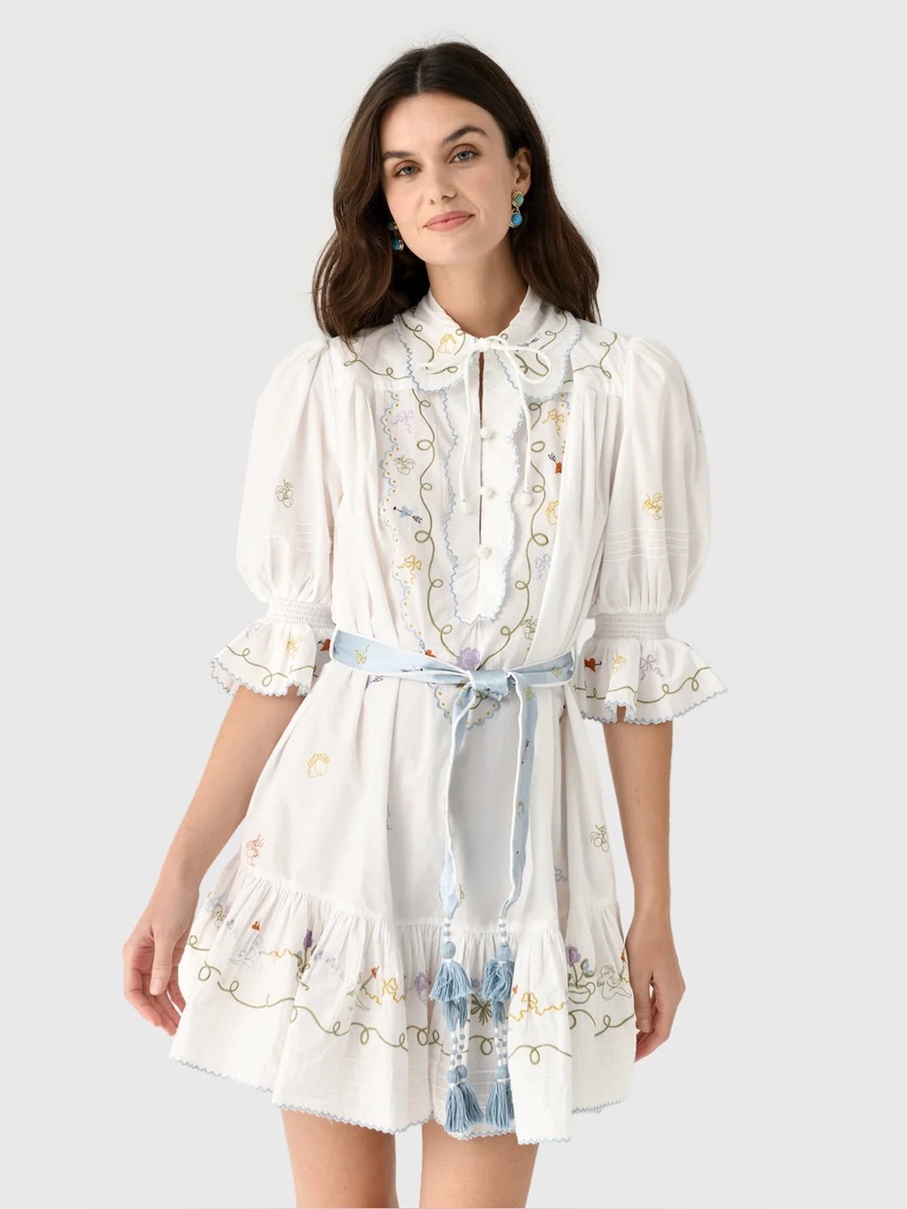 Alemais Giulia Embroidered Mini Dress